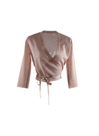 Silk wrap top - Flesh Pink