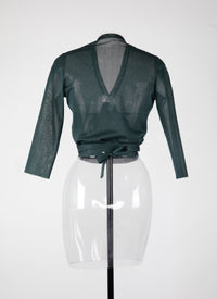 Silk wrap top - Imperial Green