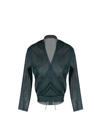 Pull fin cache-cœur en soie - Vert Imperial
