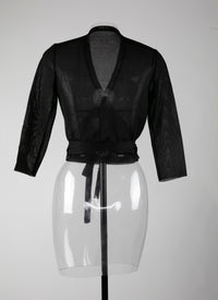 Silk wrap top - Black intense