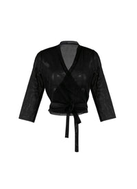Silk wrap top - Black intense