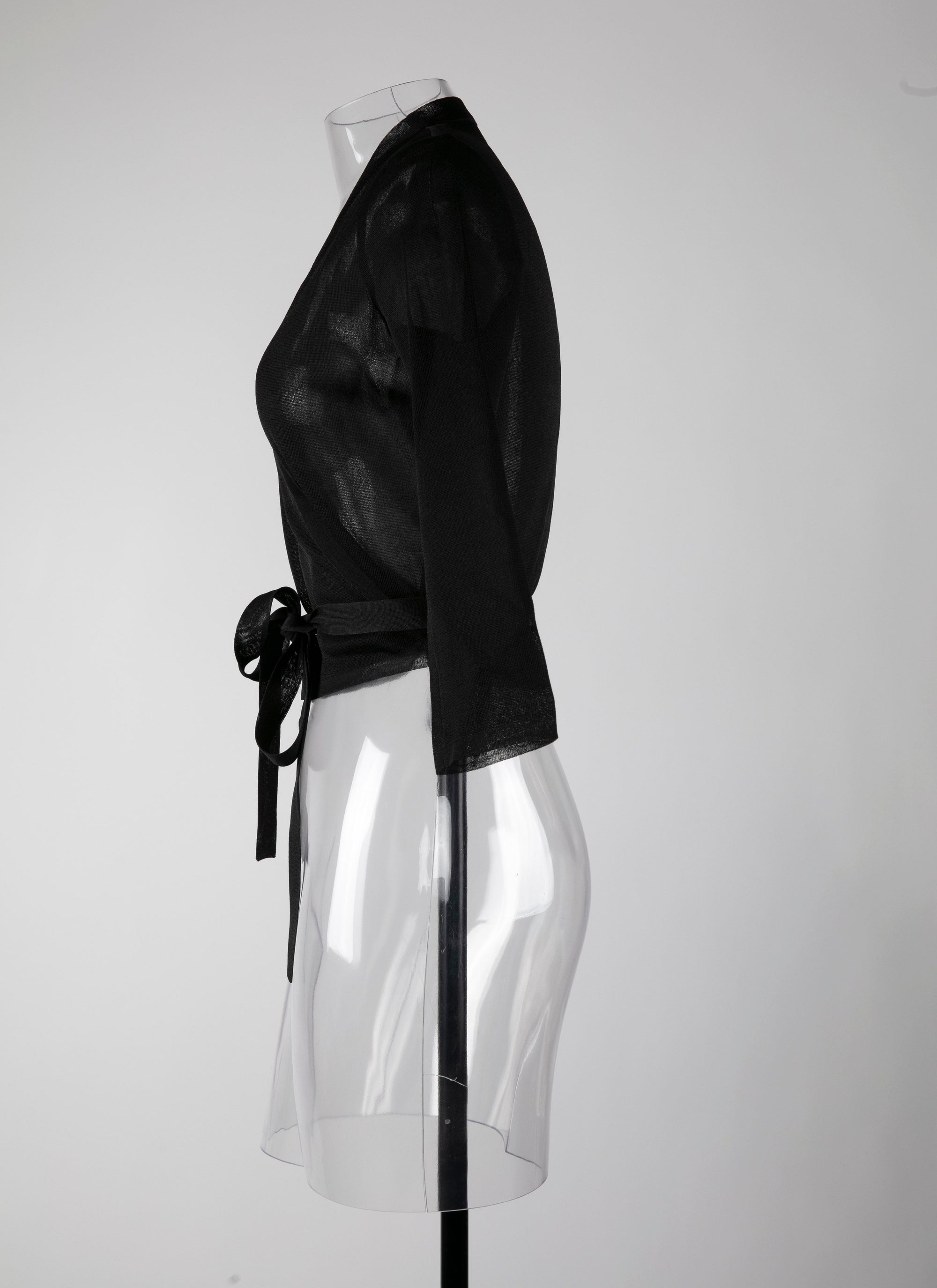 Silk wrap top - Black intense