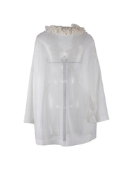 Pull à manches longues à froufrou en soie - Blanc Cassé