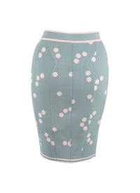 Lightweight polka dot knitted skirt - Blue & Pink