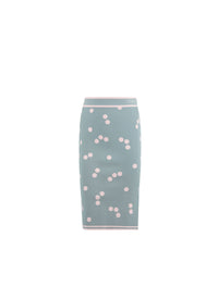 Lightweight polka dot knitted skirt - Blue & Pink