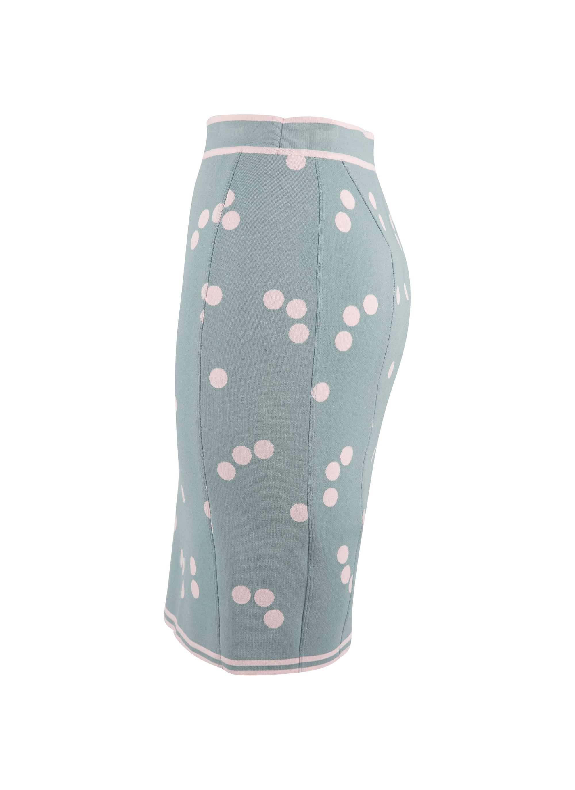 Lightweight polka dot knitted skirt - Blue & Pink