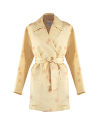 Straight-cut silk trench coat - Honey