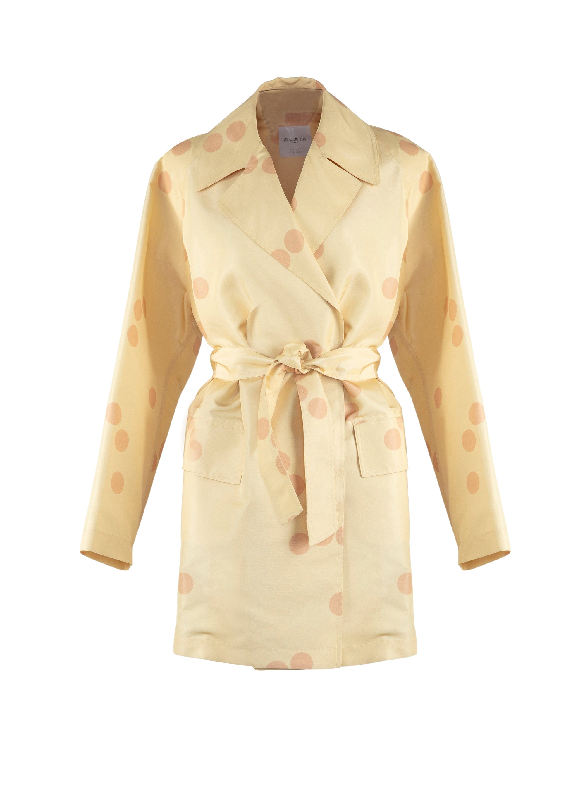 Straight-cut silk trench coat - Honey