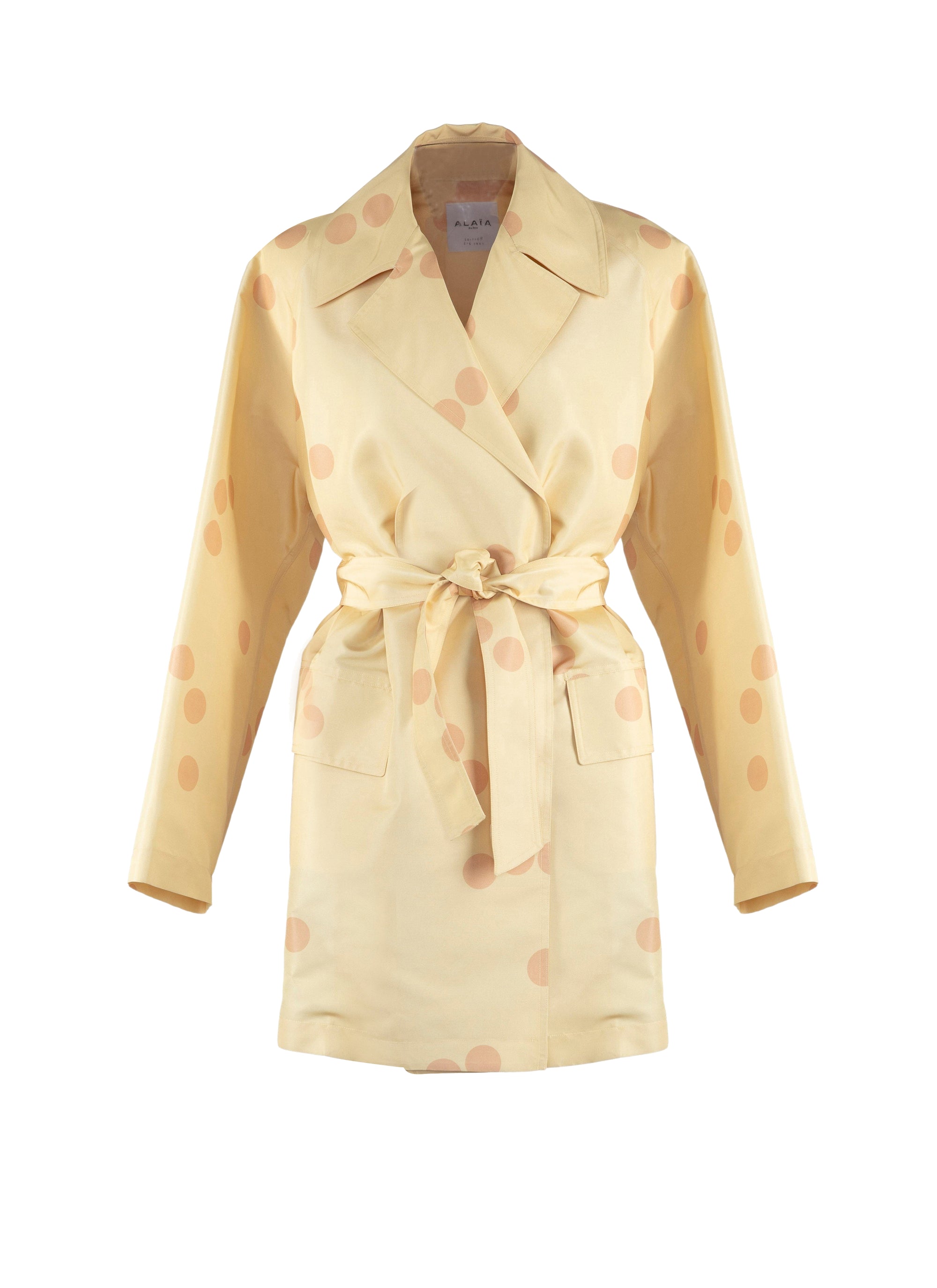 Straight cut silk trench coat - Honey