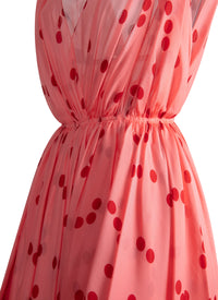 Silk patterned flowing summer dress - Pink