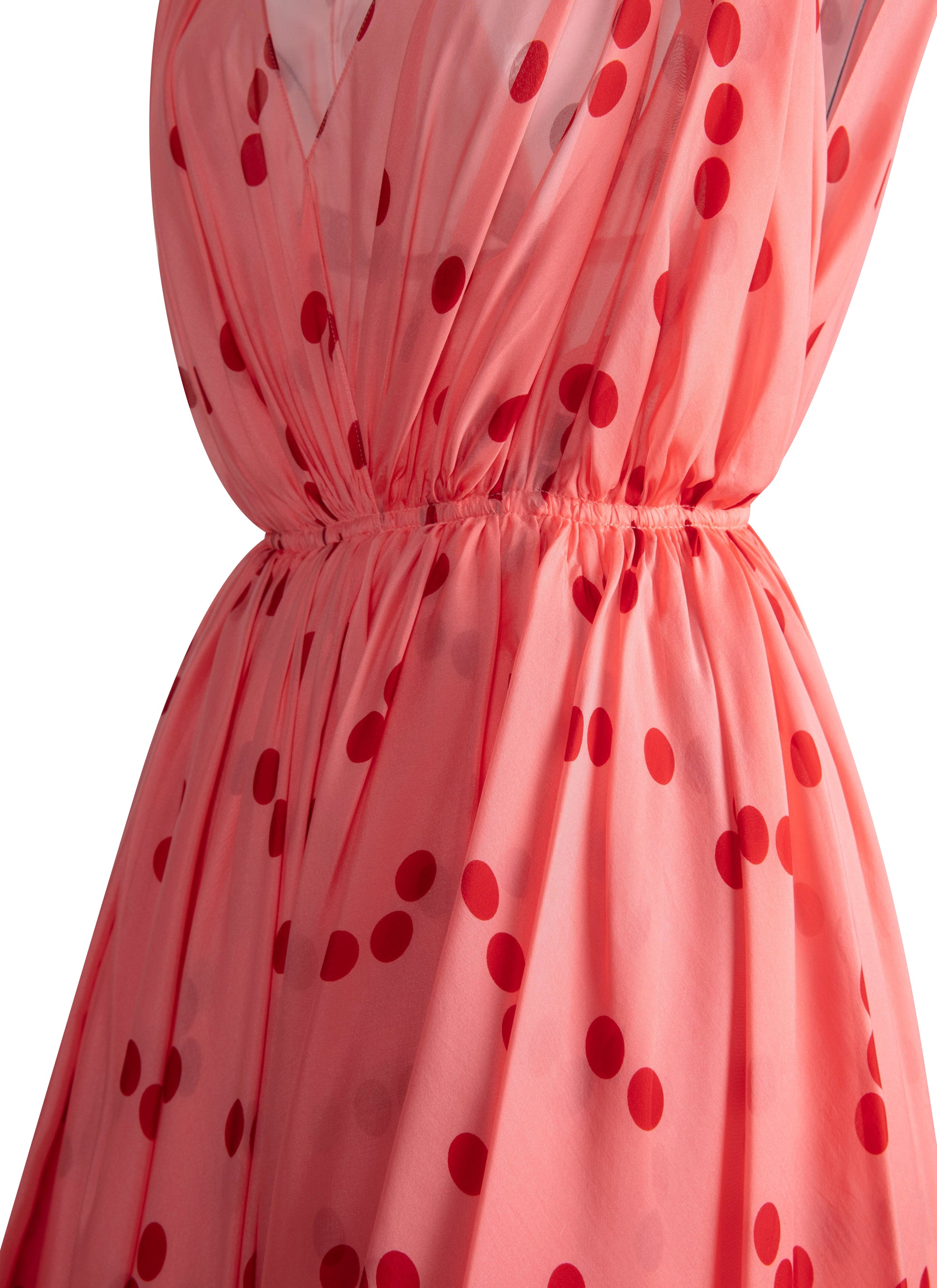 Silk patterned flowing summer dress - Pink
