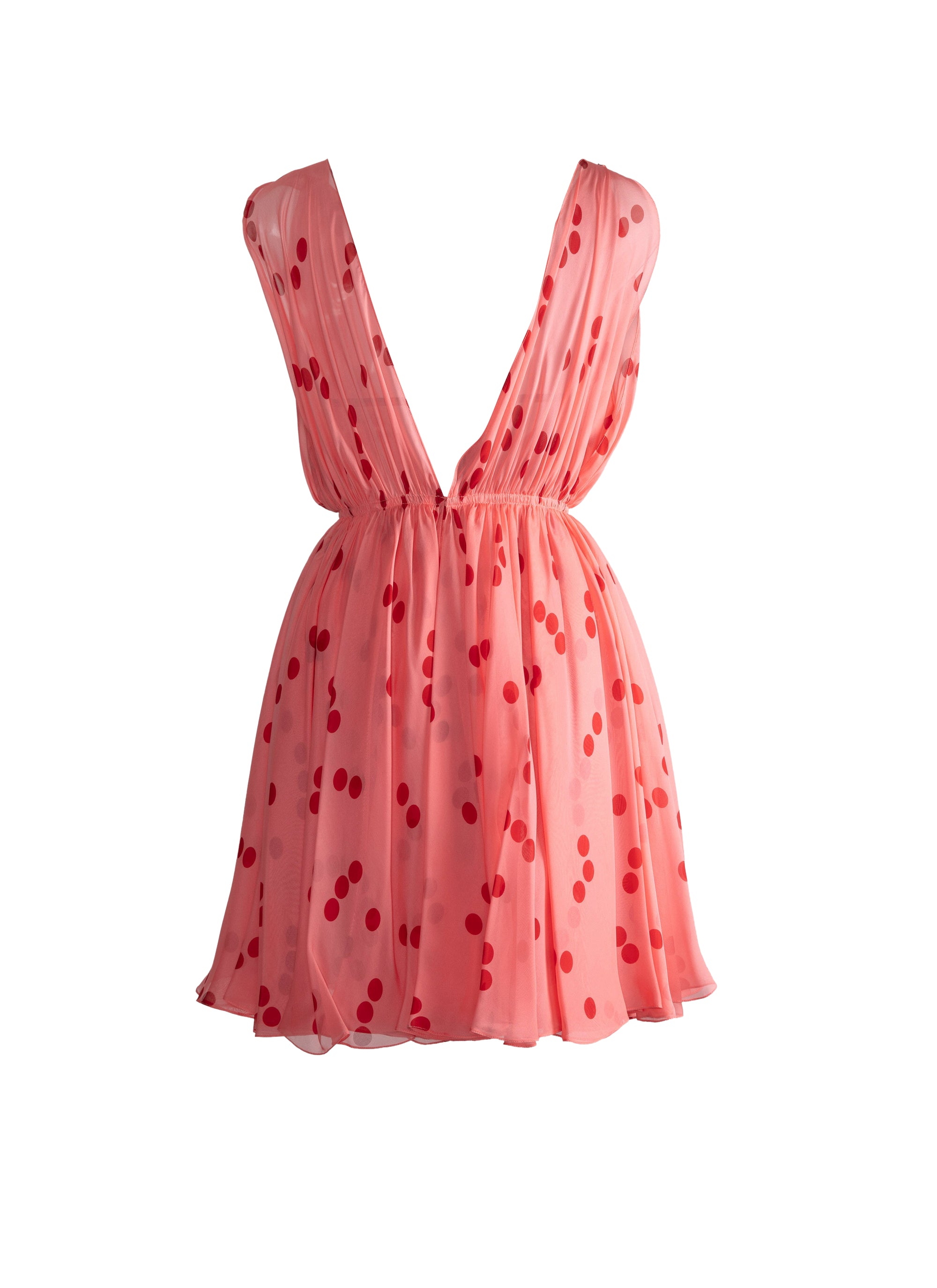 Silk patterned flowing summer dress - Pink