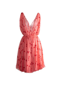 Patterned flowing summer dress - Pink