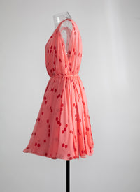 Patterned flowing summer dress - Pink