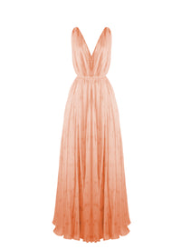 Robe sans manches Mousseline à pois en soie - Rose