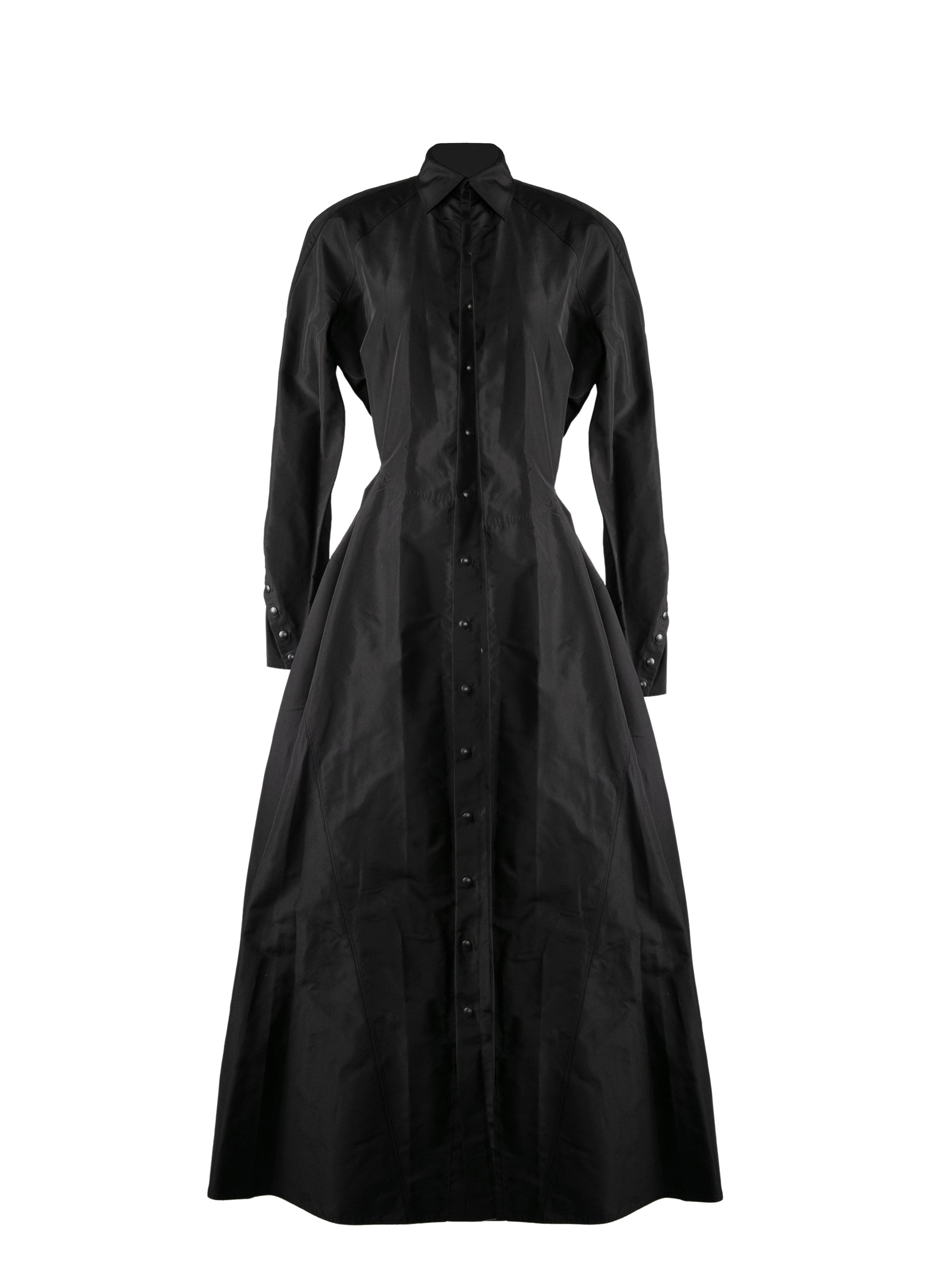 1986 edition silk shirt dress - Black