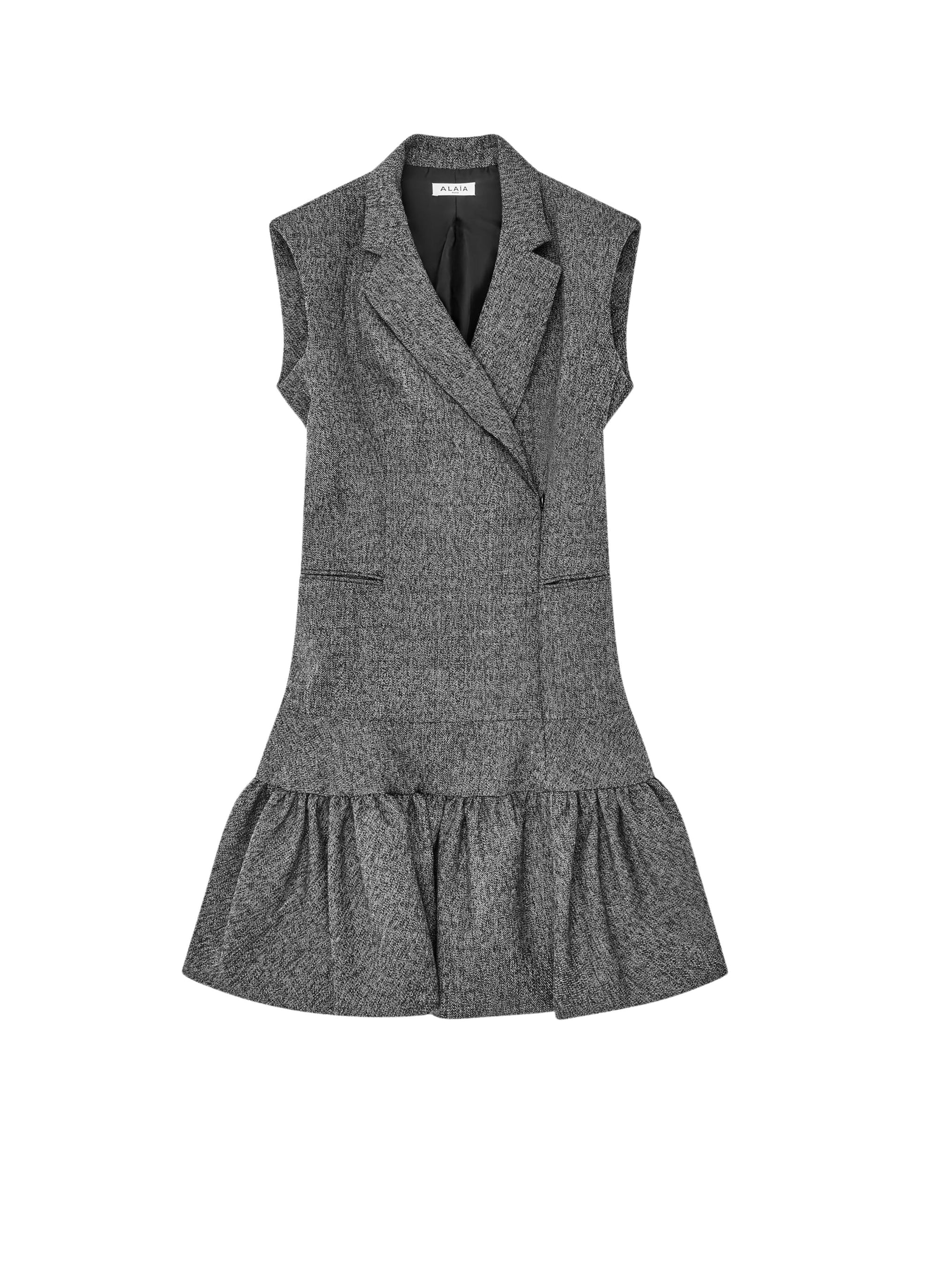 Dress with wool collar - Heather grey