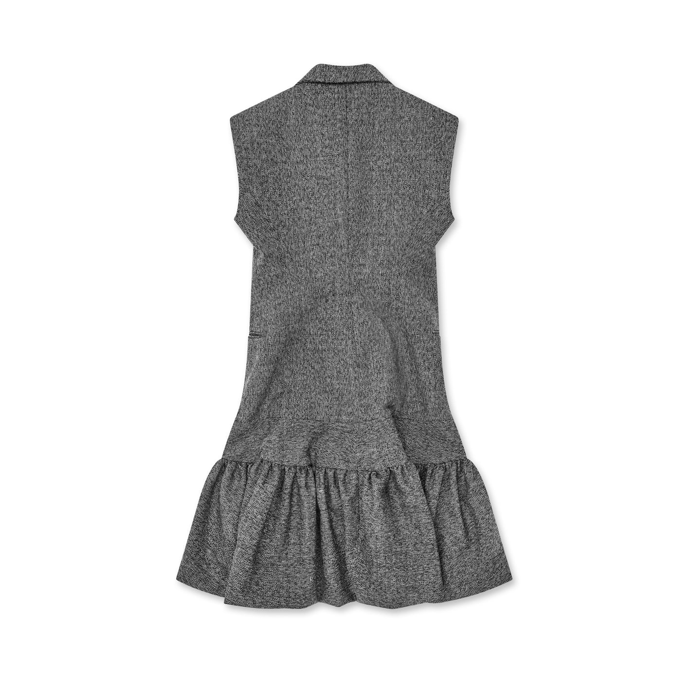 Dress with wool collar - Heather grey