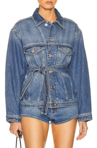 Veste en denim enveloppante - Bleu Jeans