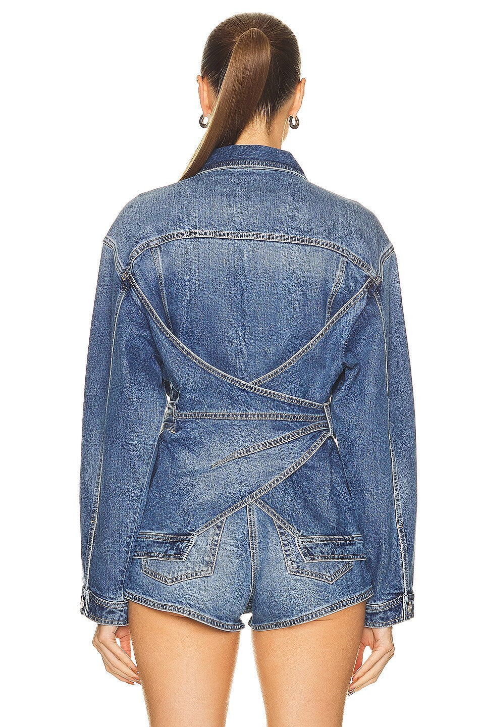 Veste en denim enveloppante - Bleu Jeans