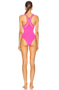 Laser one-piece swimming costume - Fluo Pink