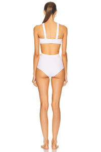 One-piece swimming costume bikini - White