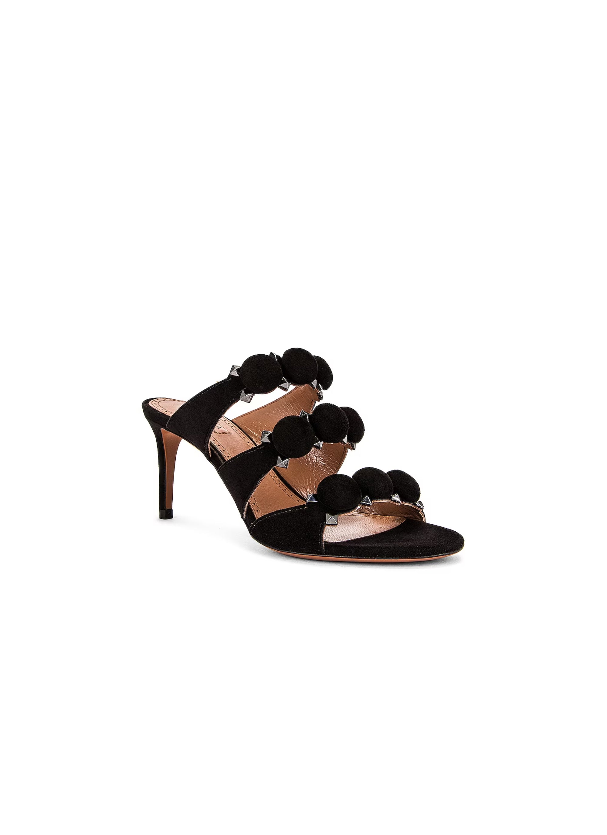 Mules 75 en cuir avec détails - Noir