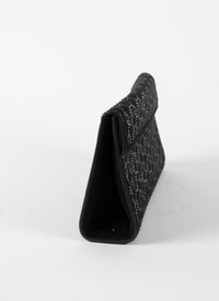 Studded motif clutch bag in leather - Black & Black