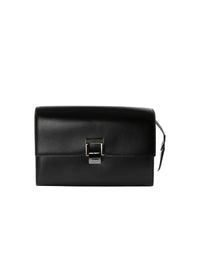 Clara 22 leather clutch bag - Black intense