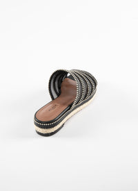 Studded leather espadrilles - Black intense