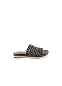 Studded leather espadrilles - Black intense