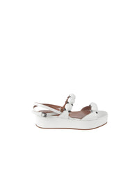 Bombe wedge sandals in leather - White
