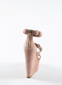 Bombe wedge sandals in leather - Flesh