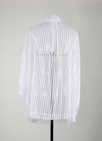 Oversized striped shirt - White