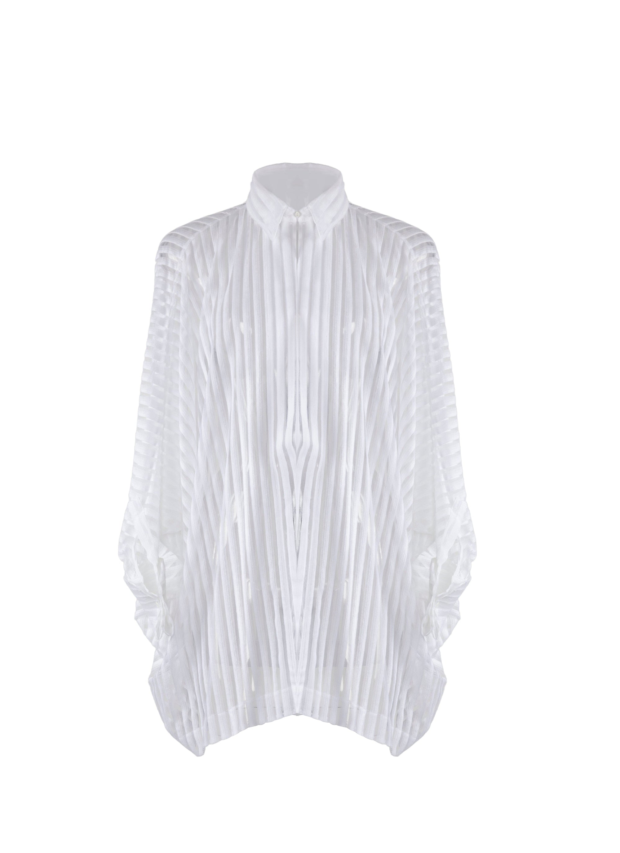 Oversized striped shirt - White