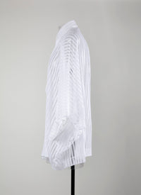 Oversized striped shirt - White