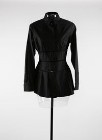 Openwork corset shirt - Black intense