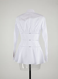 Chemise corset ajouré - Blanc