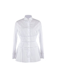 Chemise corset ajouré - Blanc