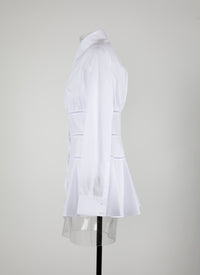 Chemise corset ajouré - Blanc