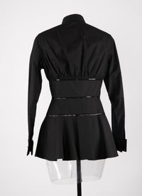 Openwork corset shirt - Black intense
