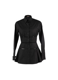 Openwork corset shirt - Black intense