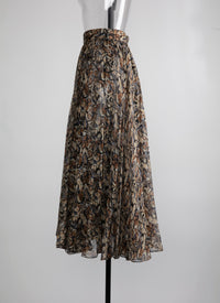 Long skirt with silk pattern - Multicolour