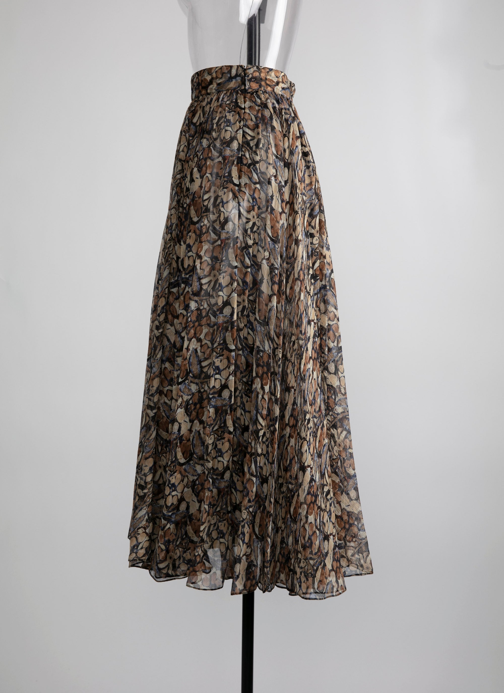 Long skirt with silk pattern - Multicolour