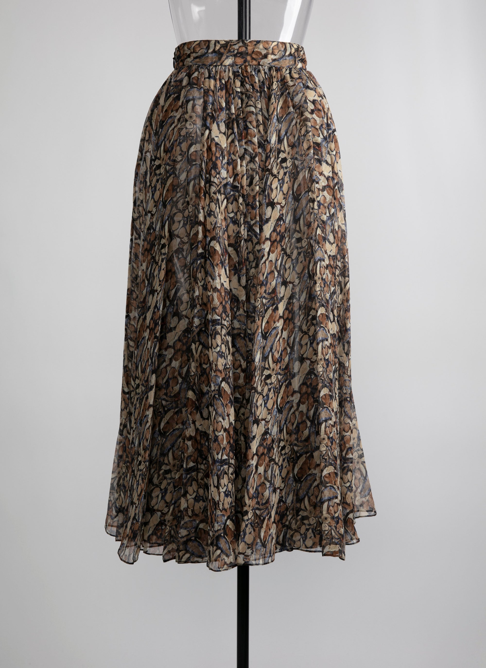Long skirt with silk pattern - Multicolour