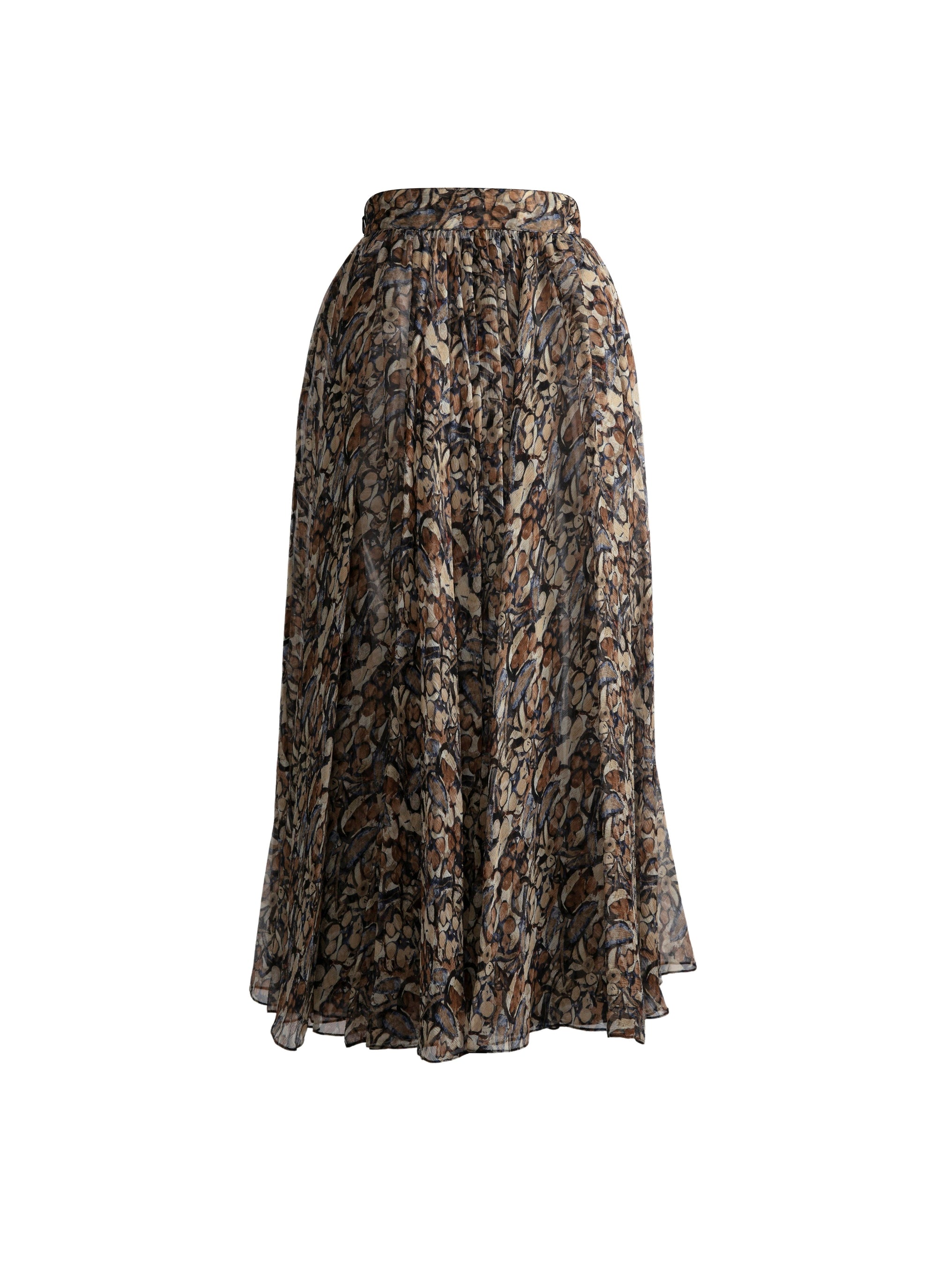 Long skirt with silk pattern - Multicolour
