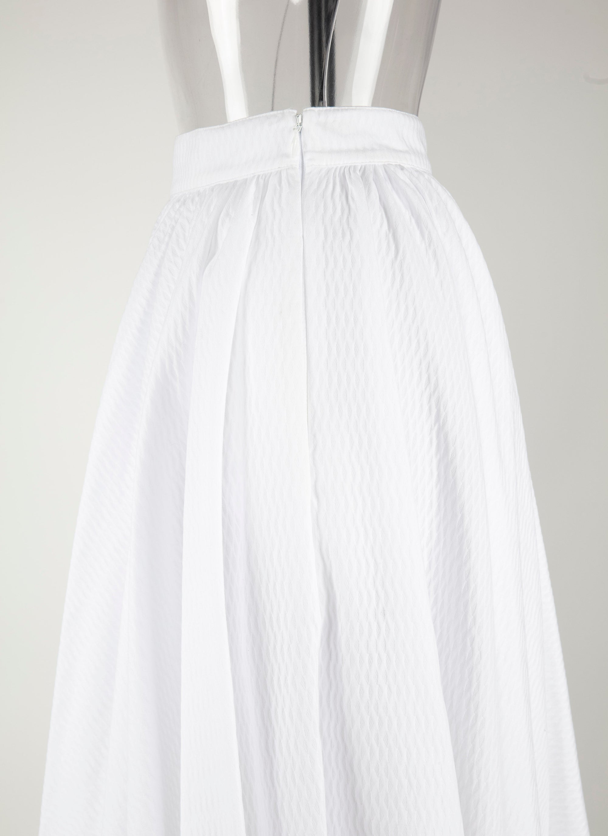 Patterned long skirt - White