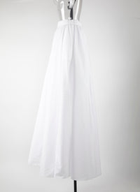 Patterned long skirt - White