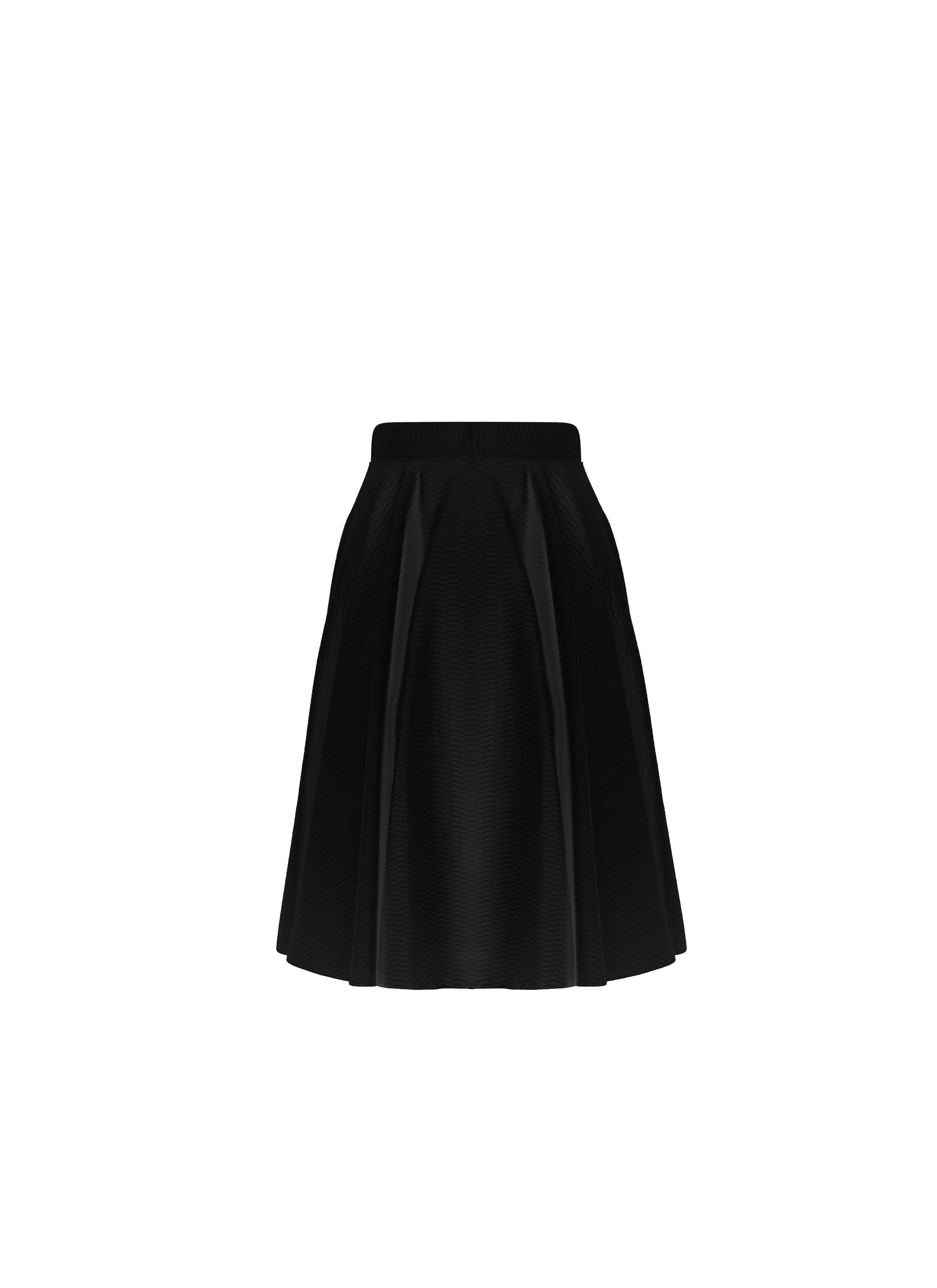 Short skirt with hemstitch - Black