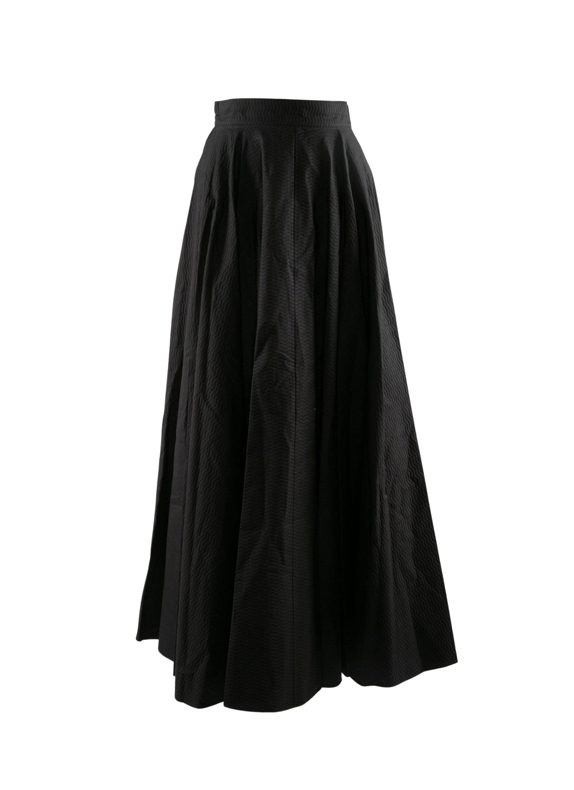 Textured midi skirt - Black intense